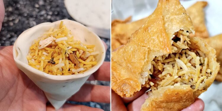 Biryani Samosa Was Made By Filling Biryani Inside The Samosa Internet Gets Angry Says Both Have Been Wasted – समोसे के अंदर बिरयानी भरकर बना दिया बिरयानी समोसा, भड़के लोग, बोले