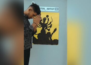 In This 36-second Video, A Person Made A Live Painting Of Maa Durga, The Viewers Were Left Watching This Artwork