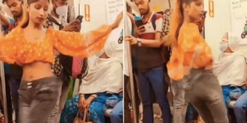 Girl Dancing In The Crowded Delhi Metro To Make Reels People Said Free Entertainment With Journey – लड़की रील्स बनाने के लिए दिल्ली मेट्रो में भीड़ के बीच ही करने लगी डांस, लोग बोले