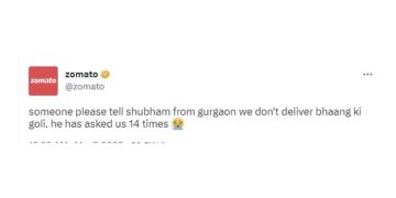 Zomato Tweet: Man Asks Zomato If It Delivers Bhaang Ki Goli, Delhi Police Responds | Zomato Tweeted Someone Tell Shubham We Dont Deliver Bhaang
