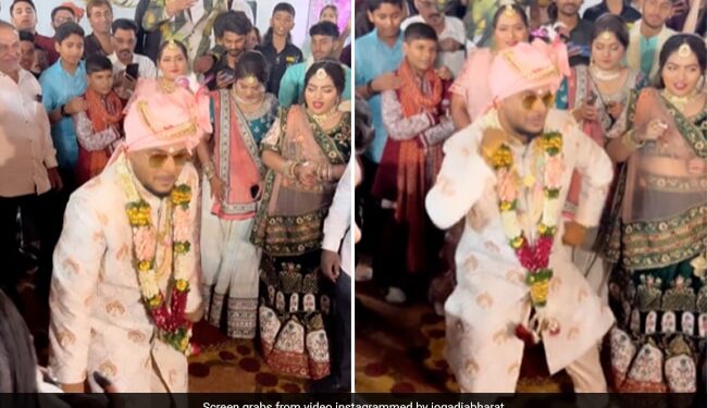 Groom Lost Consciousness And Started Dancing In Front Of Bride Did Something Like This While Sitting Among The Guests See Viral Video – दूल्हन की एंट्री होते ही होश खो बैठा दूल्हा, मेहमानों के बीच बैठकर किया कुछ ऐसा, लोग बोले