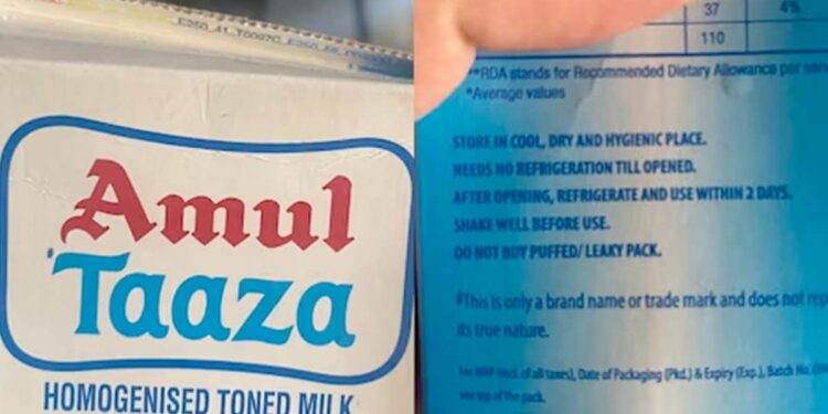 Bizarre Disclaimer On Amul Milk Carton Leaves Twitter In Splits | Disclaimer Note On Amul Taza Attract Trolles On Twitter