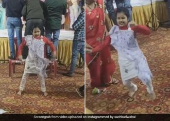 Little Girl Dances On 52 Gaj Ka Daman Haryanvi Song At A Wedding People Forgetting The Bride And Groom In Viral Video