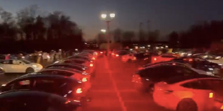 Tesla Cars Put Up A Light Show To RRR Naatu Naatu In New Jersey See Viral Video