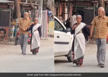 Elderly Man Holding The Hand Of Wife Walking On The Road Did Something Like This Internet Says Every Woman Wants This – सड़क पर चल रही पत्नी का हाथ पकड़कर बुजुर्ग पति ने किया कुछ ऐसा, लोग बोले