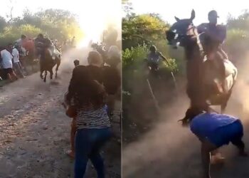 Watch Horse Racing Video: Woman Comes In Front Of Horse Race Gets Hurt Badly Video Viral On Social Media
