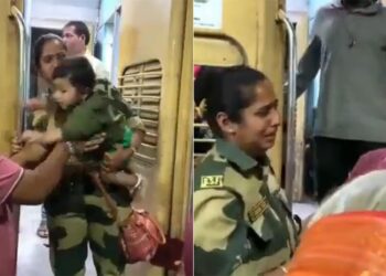 रोते हुए 10 महीने की बेटी को छोड़ बोर्डर पर जा रही महिला फौजी, देश की रक्षा के लिए आंसू भी पोंछ दिए