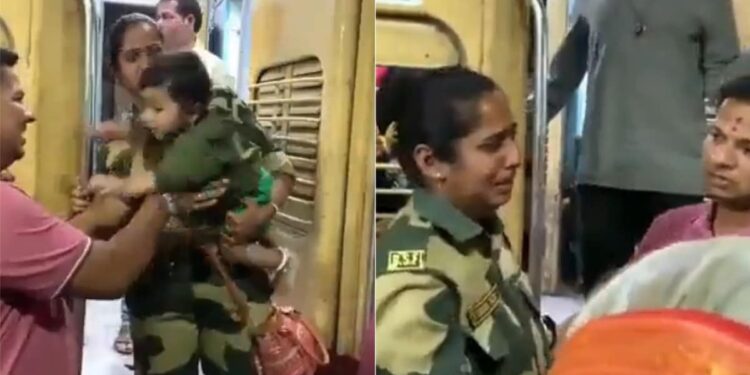 रोते हुए 10 महीने की बेटी को छोड़ बोर्डर पर जा रही महिला फौजी, देश की रक्षा के लिए आंसू भी पोंछ दिए