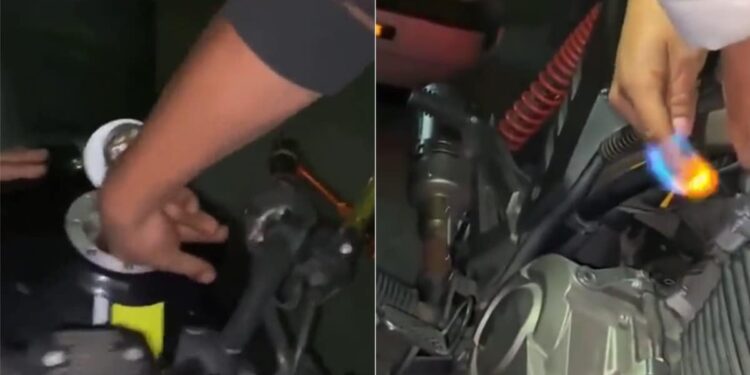 टंकी से पेट्रोल निकाला, बाइक स्टार्ट की और हाथ में आग लगाकर सिगरेट जला ली, ऐसा कारनामा आप बिल्कुल ना करें