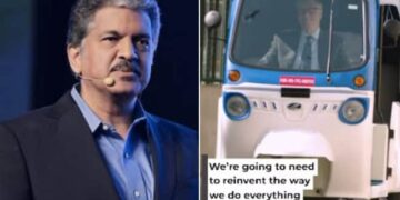 Watch: Anand Mahindra Reacts To Video Of Bill Gates Driving The Mahindra Treo | Bill Gates Drives Electric Auto Rickshaw