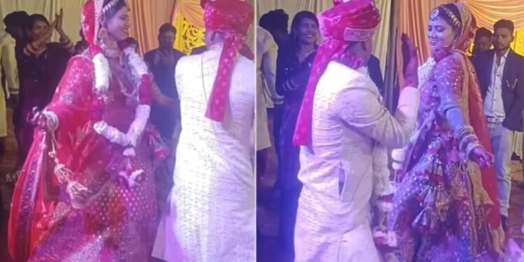 Dulha Dulhan Dance Video: Desi Bride Groom Dance On Govinda Hit Song Khula Hai Mera Pinjra Video Goes Viral On Social Media, Couple Dance, Bride Groom Funny Dance Video