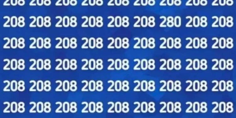 There Is A Different Number Hidden Among Many 208 In The Tell Where And What Is The Number Optical Illusion