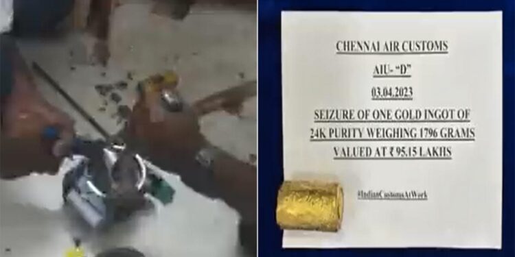 Chennai Airport Customs Seize 1796 Grams Gold Worth Rs 95 Lakh Concealed Inside Electric Motor From Abu Dhabi Passenger Watch Video
