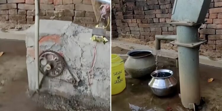 Jugaad Handpump Man Did Desi Jugaad To Make Automatic Handpump From Bicycle Parts Internet Says Super Viral Video – मेहनत न करने के लिए शख्स ने किया जुगाड़, साइकिल के पुर्जों से बना डाला Automatic Handpump, लोग बोले