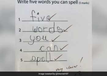 Student Found All The Answers In The Question Write Five Words You Can Spell See Viral Answer Sheet – स्टूडेंट ने सवाल में ही ढूंढ लिए सारे जवाब, टीचर ने कॉपी पर लिखा