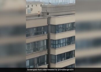 Children Were Going To Another Building From The Roof Of 27th Floor, Then Something Like This Happened…old Video Viral