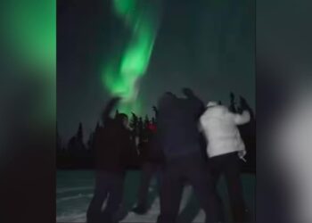 Watch: Group Of Men Performs Garba Under Vibrant Northern Lights In Alaska Video Going Viral On Social Media
