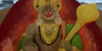 Sand Artist Sudarshan Patnaik Created A Beautiful Idol Of Lord Hanuman On The Occasion Of Hanuman Jayanti.