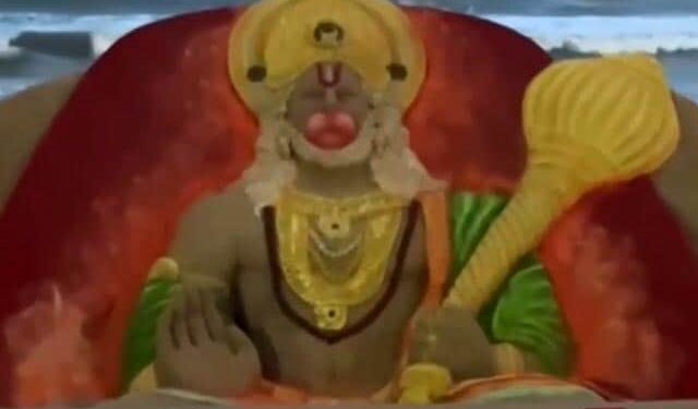 Sand Artist Sudarshan Patnaik Created A Beautiful Idol Of Lord Hanuman On The Occasion Of Hanuman Jayanti.