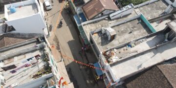 पुलिस थाना सिलावद द्वारा संवेदनशील क्षेत्रों की कराई ड्रोन से सर्चिंग