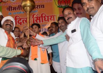 भिंड जिले के मेहगांव के गोरमी में ज्योतिरादित्य सिंधिया का धुआंधार प्रचार