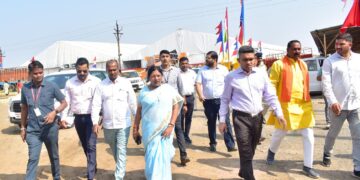 केंद्रीय राज्यमंत्री ने किया सभास्थल का किया निरीक्षण